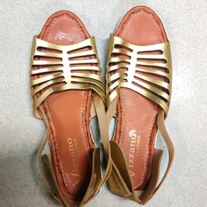 Gold casual flats
